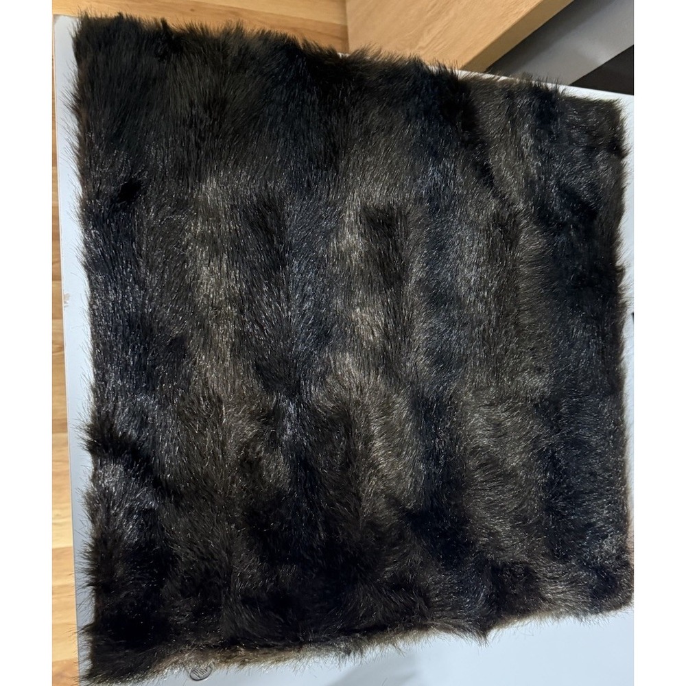 Pier 1 Imports Brown/Black Faux Fur Pillow Case‎ 17" X 17"